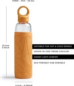 Libbey Waterfles - Glazen Drinkfles - 550 Ml / 55 Cl - Geel - Trendy - Duurzaam - Schokbestendig -Barbecues Verkoopwinkel 1040x1200 3