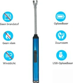 Elektrische Aansteker – USB Oplaadbaar - Blauw – Fornuis – BBQ – Openhaard – Lange Flexibele Aansteker -Barbecues Verkoopwinkel 1042x1200