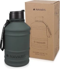 Navaris Waterfles Van Roestvrij Staal - Drinkfles - 2L - Extra Grote Roestvrijstalen Fles Met Drinkdop - Ideaal Tijdens Het Sporten - BPA-vrij -Barbecues Verkoopwinkel 1045x1200 3