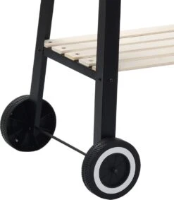 Verrijdbare Barbecue – Houtskool/Briketten - Verstelbare Grillplaat – Houten Tafel – Winscherm – Gewicht 5.9kg -Barbecues Verkoopwinkel 1049x1200 1