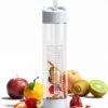 Waterfles Met Rietje - Fruit Filter - Tritan Drinkfles - Volwassenen - Wit - Kerstcadeau