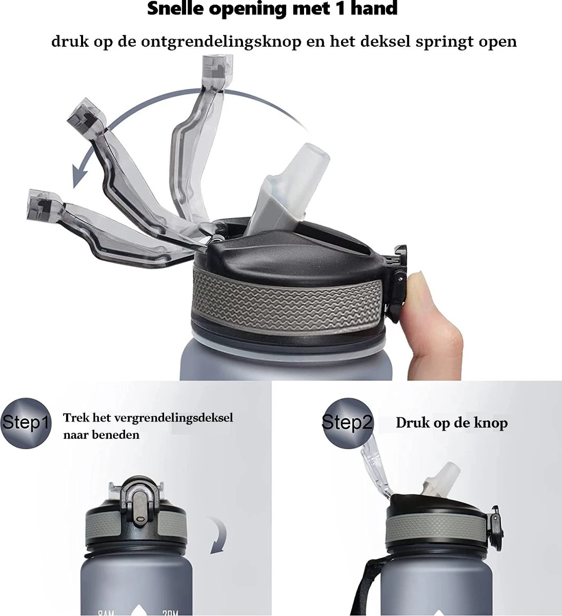 Merkloos Motivatie Waterfles Met Tijdmarkering | Sport Waterfles | Drinkfles Met Rietje | Tritan Waterfles | Lekvrije Sportfles | 1 Liter Waterfles | Motivatie Waterflessen | Motiverende Drinkfles | Drinkflessen | BPA Vrij | Cadeau | Zwart 6 Merkloos Motivatie Waterfles Met Tijdmarkering | Sport Waterfles | Drinkfles Met Rietje | Tritan Waterfles | Lekvrije Sportfles | 1 Liter Waterfles | Motivatie Waterflessen | Motiverende Drinkfles | Drinkflessen | BPA Vrij | Cadeau | Zwart - Afbeelding 6