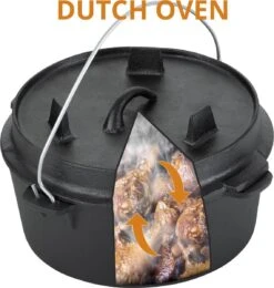 Dutch Mountains Gietijzeren Pannenset 7-delig - Dutch Oven – Braadpan - Grillpan - Hapjespan - Kookset In Houten Transportkist - Deksellifter - Brander -Barbecues Verkoopwinkel 1139x1200 3