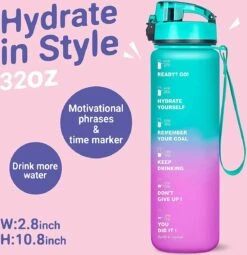 Splash® - Luxe Drinkfles - Motivatie Waterfles - Water Bottle - Waterfles 1 Liter - Bidon- Motivatie Drinkfles - Tijdmarkering - Fruitfilter- Paars/Blauw - Inc. KOOK E-BOOK! -Barbecues Verkoopwinkel 1162x1200 3