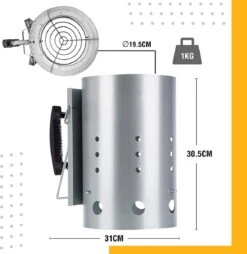 Kolen Starter GROOT - Brikettenstarter Met Veiligheidshandgreep - Snelstarter Voor Barbecue - BBQ Houtskool Starter -Barbecues Verkoopwinkel 1165x1200 2