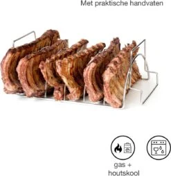 Barbecook Vlees & Ribrek - Spareribs Houder - RVS - Inox Barbecook Vlees & Ribrek - Spareribs Houder - RVS - Inox -Barbecues Verkoopwinkel 1169x1200 6