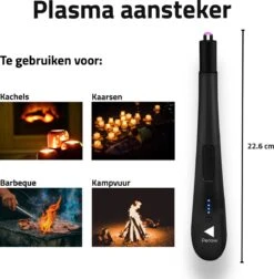 Oplaadbare Lange Elektrische Aansteker - Zwart - Duurzame Plasma Aansteker - Inclusief Cadeauverpakking - BBQ - Kaarsen -Barbecues Verkoopwinkel 1177x1200