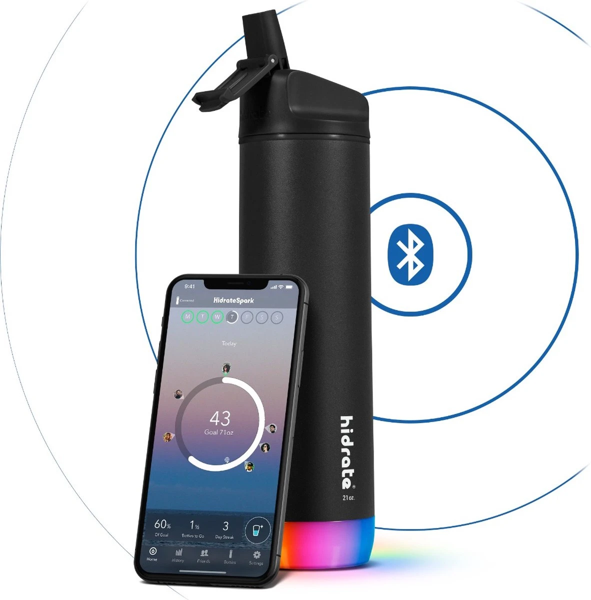 Hidrate Spark Straw Slimme Waterfles - Staal - 620ml - LED Verlichting - Zwart 11 Hidrate Spark Straw Slimme Waterfles - Staal - 620ml - LED Verlichting - Zwart - Afbeelding 11