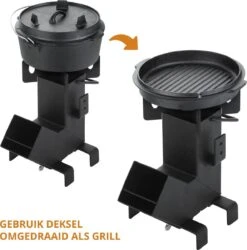 Dutch Mountains Gietijzeren Pannenset 7-delig - Dutch Oven – Braadpan - Grillpan - Hapjespan - Kookset In Houten Transportkist - Deksellifter - Brander -Barbecues Verkoopwinkel 1185x1200 3