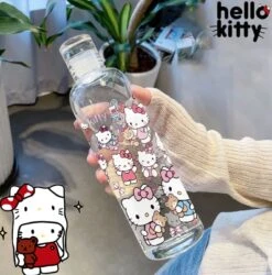 Hello Kitty Waterfles Met Tijdsmarketing- Schattige Motiverende Drinkfles - Cute Water Bottle- Makkelijk Mee Te Nemen