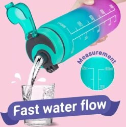 Splash® - Luxe Drinkfles - Motivatie Waterfles - Water Bottle - Waterfles 1 Liter - Bidon- Motivatie Drinkfles - Tijdmarkering - Fruitfilter- Paars/Blauw - Inc. KOOK E-BOOK! -Barbecues Verkoopwinkel 1191x1200 7