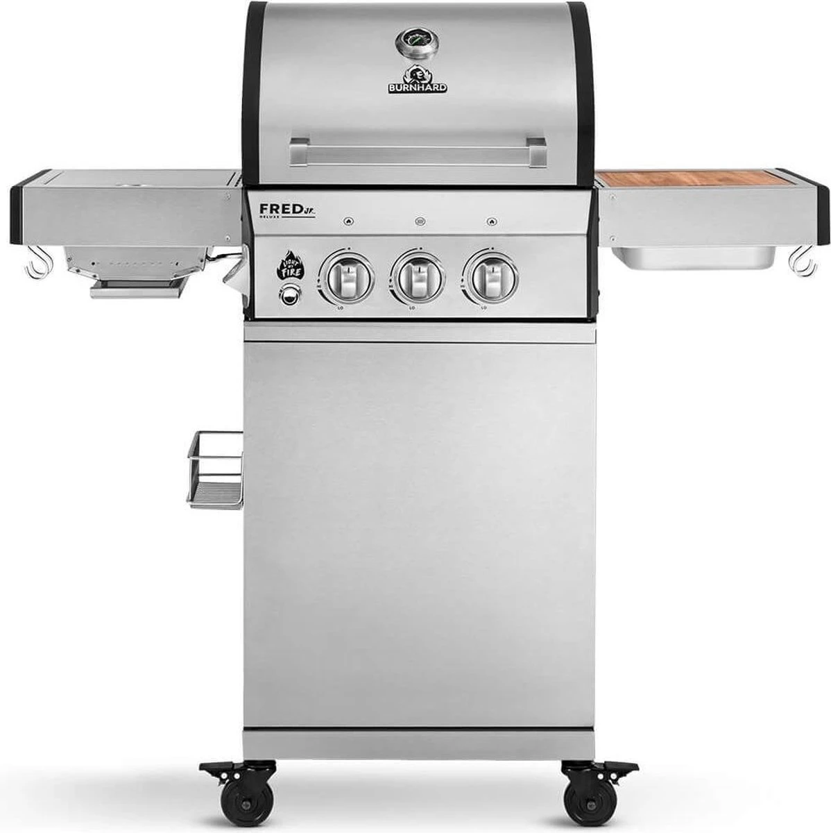 Burnhard Gas BBQ FRED JR. Deluxe - 2 Branders - Incl. Keramische Infraroodbrander & Afdekhoes - Deluxe 1 Burnhard Gas BBQ FRED JR. Deluxe - 2 Branders - Incl. Keramische Infraroodbrander & Afdekhoes - Deluxe
