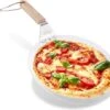 Nowad Pizzaschep RVS Rond Voor BBQ En Oven - 30,5 Cm - Pizzaspatel - Taartschep - Houten Handvat - Ophangbaar - Rond - Vaatwasbestendig - Keukenaccessoires
