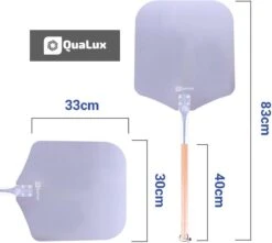 Qualux Pizzaschep Tweedelig – Pizzaschep Voor BBQ – Ophangbaar – Hout/rvs -Barbecues Verkoopwinkel 1200x1075