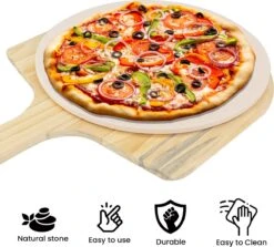 MaxxHome Pizzasteen - BBQ Steen - Maximum Te Verhitten Tot 600 Graden - ⌀33 - Incl. Houten Schep -Barbecues Verkoopwinkel 1200x1085 1