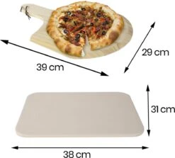 Buxibo 2in1 Pizzasteen - Voor BBQ & Oven - Inclusief Serveer Plank - Pizzabord/Pizzaplank - 30.5 X 38.1 X 1.4 Cm -Barbecues Verkoopwinkel 1200x1085