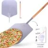Qualux Pizzaschep Tweedelig – Pizzaschep Voor BBQ – Ophangbaar – Hout/rvs