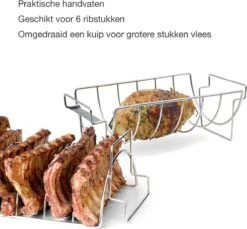 Barbecook Vlees & Ribrek - Spareribs Houder - RVS - Inox Barbecook Vlees & Ribrek - Spareribs Houder - RVS - Inox -Barbecues Verkoopwinkel 1200x1114 5