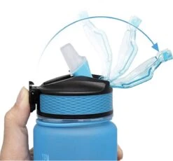 Designed On 45th | Motivatie Waterfles | Drinkfles Met Rietje | Waterfles Met Tijdmarkering | Waterfles 1 Liter | Blauw En Roze | BPA Vrij -Barbecues Verkoopwinkel 1200x1118 3