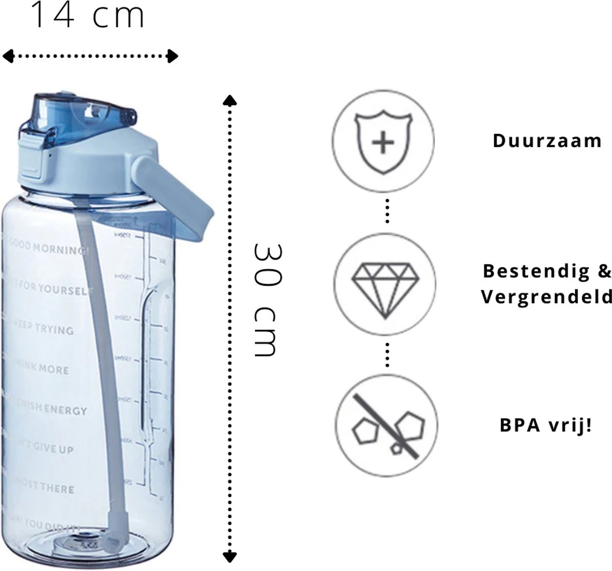 Merkloos Waterfles - Drinkfles - Bidon - Waterfles Met Tijdmarkeringen - Motivatie Waterfles - Waterfles & Drinkfles & Bidon 2 Liter - Drinkfles & Waterfles Met Rietje - Drinkfles Kinderen & Volwassenen - Grote Waterfles | Groen, 2 Liter 2 Merkloos Waterfles - Drinkfles - Bidon - Waterfles Met Tijdmarkeringen - Motivatie Waterfles - Waterfles & Drinkfles & Bidon 2 Liter - Drinkfles & Waterfles Met Rietje - Drinkfles Kinderen & Volwassenen - Grote Waterfles | Groen, 2 Liter - Afbeelding 2