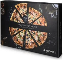 Navaris Pizzasteen XL Voor Oven En Barbecue - Rechthoekige Pizzaplaat 38 X 30 Cm - Inclusief Receptenboek - Keramisch Geglazuurd - Zwart -Barbecues Verkoopwinkel 1200x1125 3