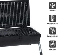 MaxxGarden BBQ - Houtskool Barbecue - Smoker Barbecue - Grilloppervlak (LxB) 38 X 52 Cm - Met Dubbel Grill Vlak - Zwart -Barbecues Verkoopwinkel 1200x1132