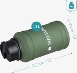 Navaris Fitness Drinkfles 1,3 Liter - Lichte Waterfles Van Roestvrij Staal Groen - Grote Waterfles RVS Voor Sport, Fitness, Yoga En Kamperen -Barbecues Verkoopwinkel 1200x1147 4
