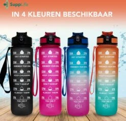 Supplife Motivatie Waterfles - 1 Liter Drinkfles - Waterfles Met Tijdmarkering - Met Rietje - Volwassenen - Kinderen - Blauw Roze - Inclusief Schoonmaakborstel -Barbecues Verkoopwinkel 1200x1156 4