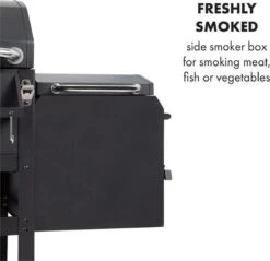 Klarstein Kingsville Double Barbecue - Houtskool- En Gasbarbecue - Smoker BBQ - Inclusief Deksels En Thermometer - Met 2 Roosters - Zwart -Barbecues Verkoopwinkel 1200x1161