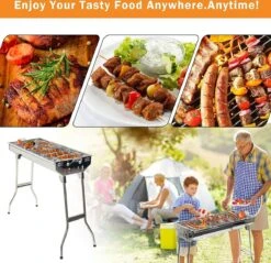 Uten - Houtskoolbarbecue - Opvouwbare Barbecue - Houtskoolbarbecues - Draagbare Camping Barbecue - 430 Roestvrij Staal Grill BBQ - 5-10 Persoon Tuin Buitenfeest - Zilver -Barbecues Verkoopwinkel 1200x1162 1