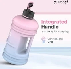 HYDRATE 2,2 Liter Waterfles - Nu Met Easy Drink Cap - Duurzaam En Extra Sterk - BPA Vrij - Ideaal Voor: Sportschool, Dieet, Bodybuilding, Buitensporten, Wandelen En Kantoor, Suikerspin -Barbecues Verkoopwinkel 1200x1164 12
