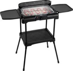 Princess 112250 Elektrische BBQ Met Zijplanken - BBQ - 40x25cm - Met En Zonder Statief Te Gebruiken - Met Zijplankjes - Ook Te Gebruiken Als Tafelgrill - 2200W -Barbecues Verkoopwinkel 1200x1164