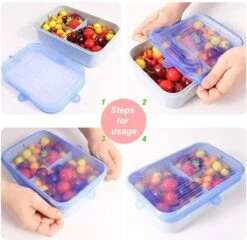 Siliconen Deksels - 2 Designs - Vierkant & Rond - Set Van 12 Stretch - Flexibele Vershoudbakje - Pandeksel - LFGB Norm - 41% Rekbaar -Barbecues Verkoopwinkel 1200x1166 3