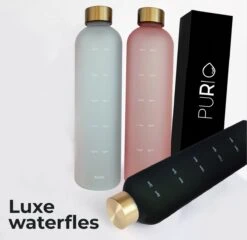 Innovaland Luxe Waterfles Zwart- Motivatiefles - 1 Liter Drinkfles - BPA Vrij - Volwassenen - Kinderen - Cadeau - Geschenk - Fitnes -Barbecues Verkoopwinkel 1200x1166 4