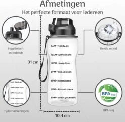 Migliore Waterfles - Luxe Drinkfles Met Rietje - 2 Liter - Water Bottle - Motivatie Waterfles Met Tijdmarkeringen - Grote - Gallon -Barbecues Verkoopwinkel 1200x1170 10