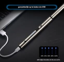 Oplaadbare Lange Dunne Elektrische Aansteker - Duurzame Plasma Aansteker - Inclusief Cadeauverpakking - BBQ – Kaarsen – Zilver -Barbecues Verkoopwinkel 1200x1170 5