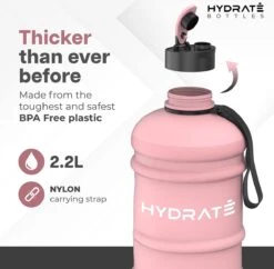 HYDRATE 2,2 Liter Sportfles - Duurzaam En Extra Sterk - BPA Vrij - Ideaal Voor: Sportschool, Dieet, Bodybuilding, Buitensport, Wandelen En Kantoor - Grote Waterfles (Mat Roze) -Barbecues Verkoopwinkel 1200x1175 5