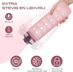 Gluxury Luxe Motivatie Waterfles - Nederlandse Tekst - Drinkfles Met Rietje - 1 Liter Drinkfles - Waterfles Met Tijdmarkering - Inc E-book -Barbecues Verkoopwinkel 1200x1184 9
