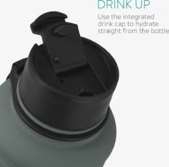 Navaris Fitness Drinkfles 1,3 Liter - Lichte Waterfles Van Roestvrij Staal Grijs - Grote Grijze Waterfles RVS Voor Sport, Fitness, Yoga En Kamperen -Barbecues Verkoopwinkel 1200x1185 5