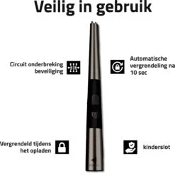 Oplaadbare Lange Elektrische Aansteker - Duurzame Plasma Aansteker – Luxe Aansteker - Inclusief Cadeauverpakking - BBQ – Kaarsen - Zwart -Barbecues Verkoopwinkel 1200x1188 3