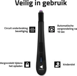 Oplaadbare Lange Elektrische Aansteker - Zwart - Duurzame Plasma Aansteker - Inclusief Cadeauverpakking - BBQ - Kaarsen -Barbecues Verkoopwinkel 1200x1190 4