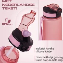 Gluxury Luxe Motivatie Waterfles - Nederlandse Tekst - Drinkfles Met Rietje - 1 Liter Drinkfles - Waterfles Met Tijdmarkering - Inc E-book -Barbecues Verkoopwinkel 1200x1194 3