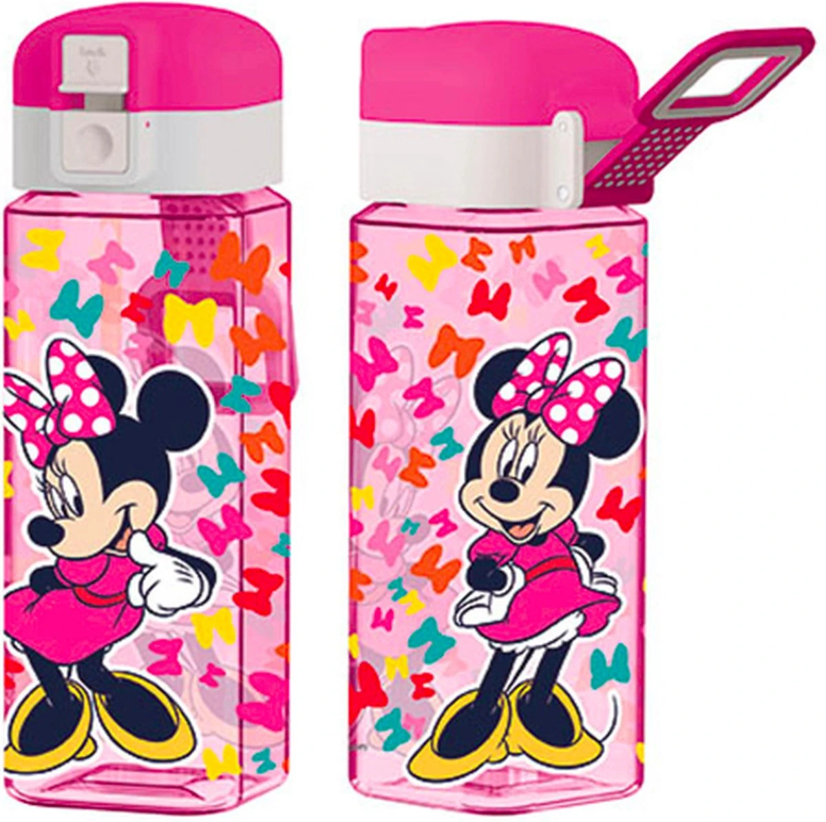 Star Minnie Mouse 3 Vak Broodtrommel + Grote Tritan Vierkante Drinkfles Met Slot 550ml 2 Star Minnie Mouse 3 Vak Broodtrommel + Grote Tritan Vierkante Drinkfles Met Slot 550ml - Afbeelding 2