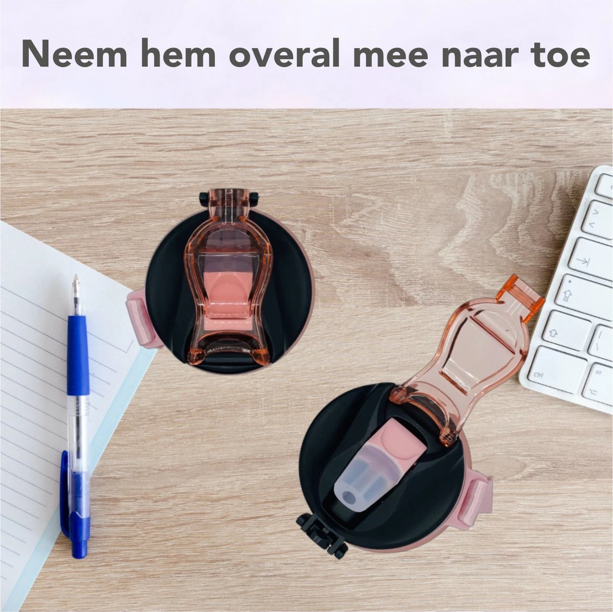 Seniq Motivatie Waterfles - 1 Liter - Drinkfles Met Tijdmarkering - Rietje - Roze 7 Seniq Motivatie Waterfles - 1 Liter - Drinkfles Met Tijdmarkering - Rietje - Roze - Afbeelding 7