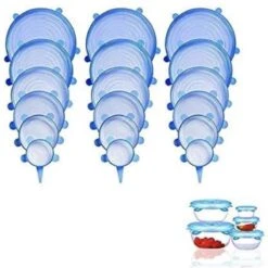 18 Siliconen Deksel Stretche Afsluitdeksels Voor Vershoud -seal Herbruikbaar Deksel (3x6) 6 Verschillende Maten