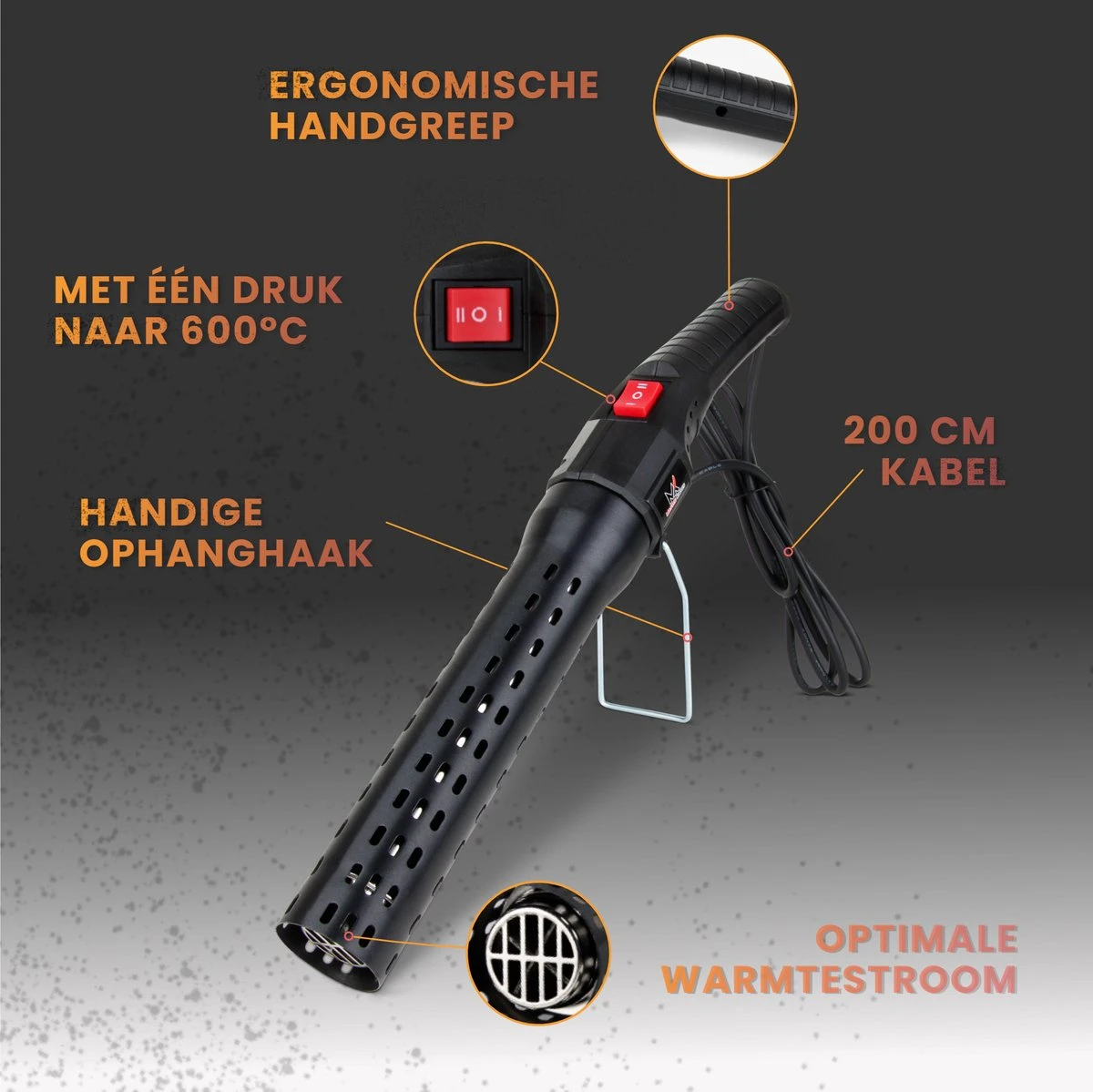 Master Knives BBQ Aansteker Electrisch - BBQ Accesoires - Zwarte BBQ Starter - Looftlighter 2 Master Knives BBQ Aansteker Electrisch - BBQ Accesoires - Zwarte BBQ Starter - Looftlighter - Afbeelding 2