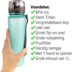 Drinkfles - 1 Liter - Sport Bidon Drinkbus 1000ml - Lichtblauw - King Mungo KMDF043 -Barbecues Verkoopwinkel 1200x1200 1001