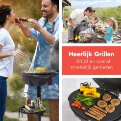 KitchenBrothers Elektrische BBQ - Met Grillplaat - Anti-aanbaklaag - Incl. Plank/Houders - Grilloppervlak 46,5x33,8cm - Tot 300°C - 2400W - Zwart -Barbecues Verkoopwinkel 1200x1200 101