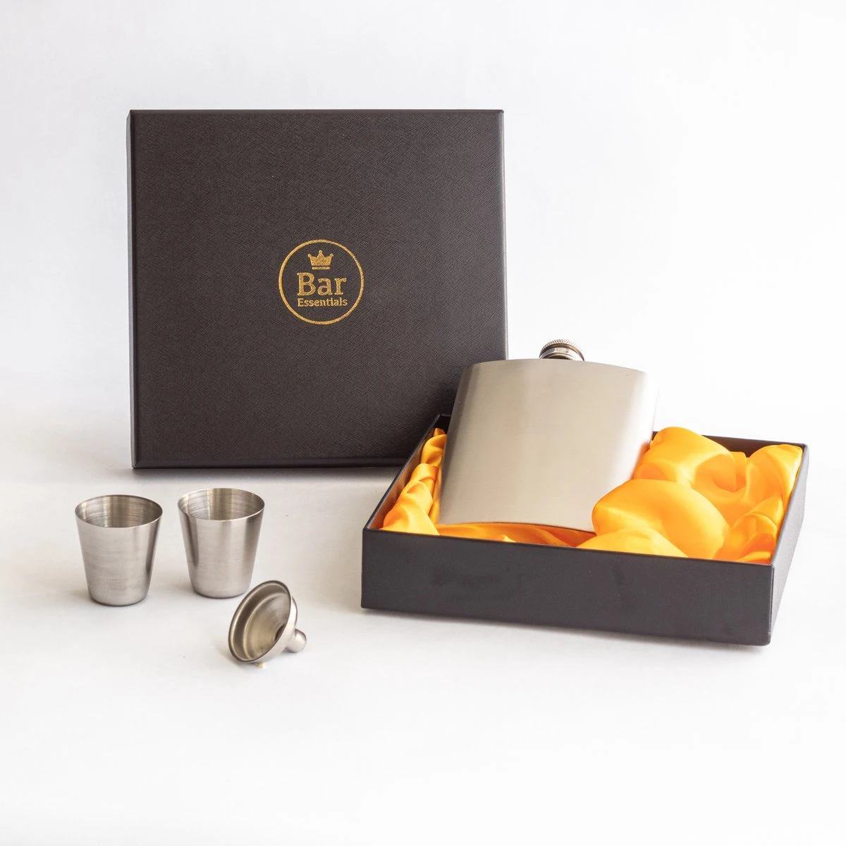 Bar Essentials® Heupfles RVS - Zakflacon - Platvink - Heupflacon - Gifbox 2 Bar Essentials® Heupfles RVS - Zakflacon - Platvink - Heupflacon - Gifbox - Afbeelding 2