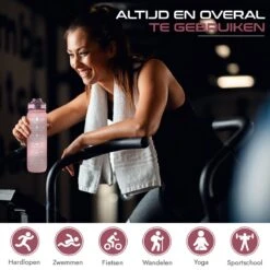 Gluxury Luxe Motivatie Waterfles - Nederlandse Tekst - Drinkfles Met Rietje - 1 Liter Drinkfles - Waterfles Met Tijdmarkering - Inc E-book -Barbecues Verkoopwinkel 1200x1200 1106